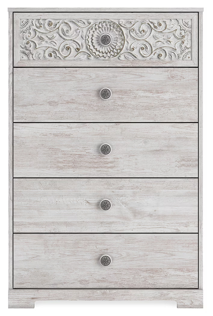 Paxberry - Whitewash - Five Drawer Chest - Image 3