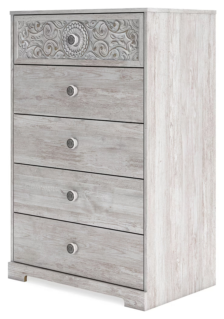 Paxberry - Whitewash - Five Drawer Chest - Image 4