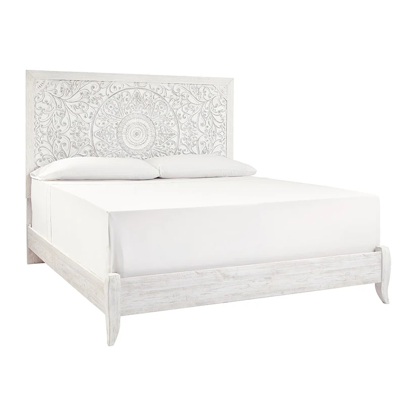 Paxberry - Whitewash - King Panel Bed