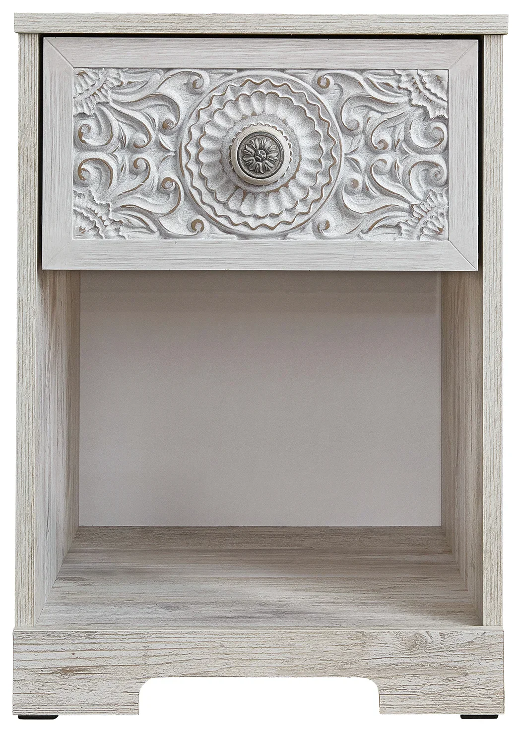 Paxberry - Whitewash - One Drawer Night Stand - Open Cubby - Image 4