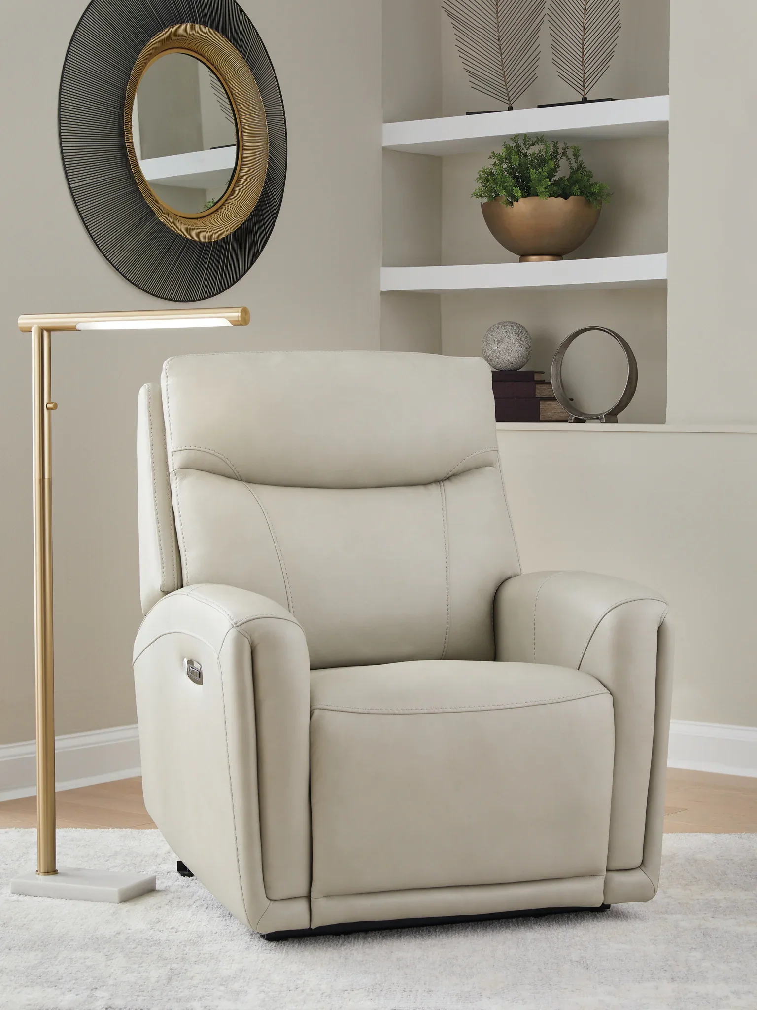Pincara - Power AutoGlide Recliner With Adjustable Headrest - Bone - Image 2