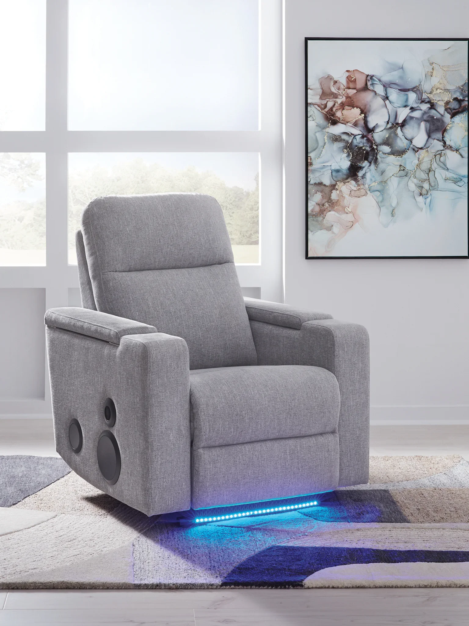 Pineland - Pewter - Glider Power Recliner With Audio System - Image 8