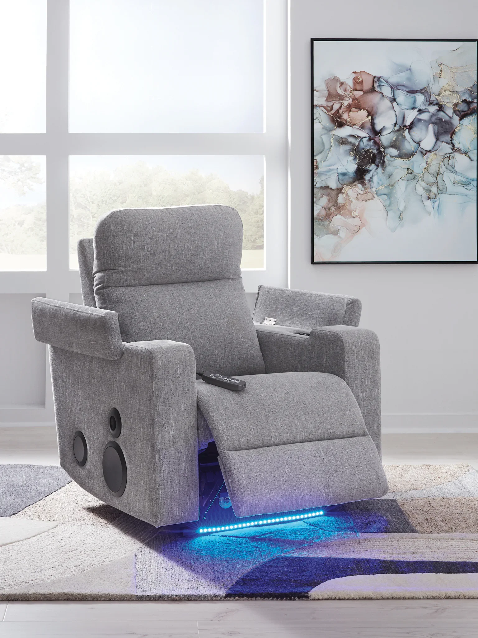 Pineland - Pewter - Glider Power Recliner With Audio System - Image 9