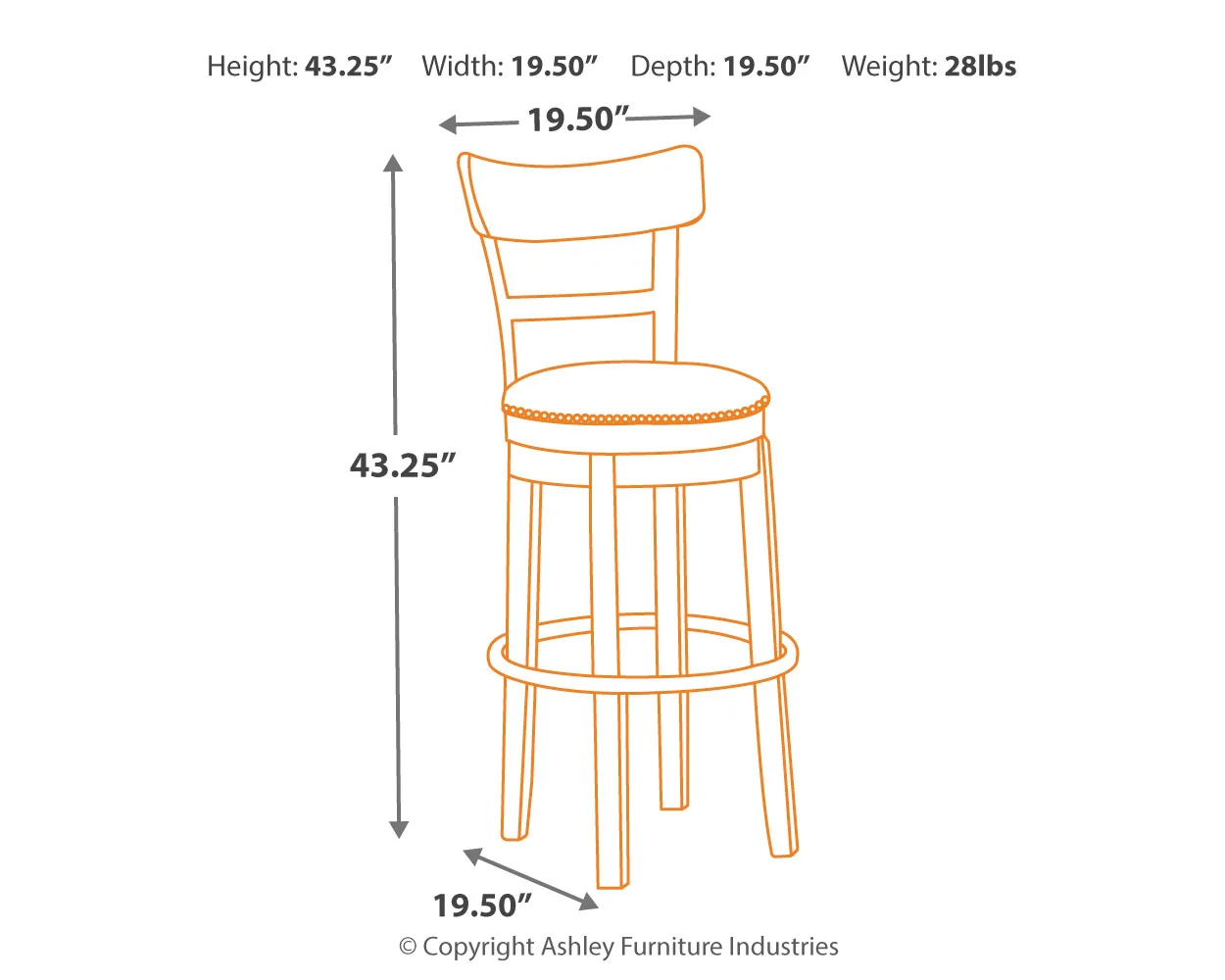 Pinnadel - Light Brown - Tall Uph Swivel Barstool - Image 4