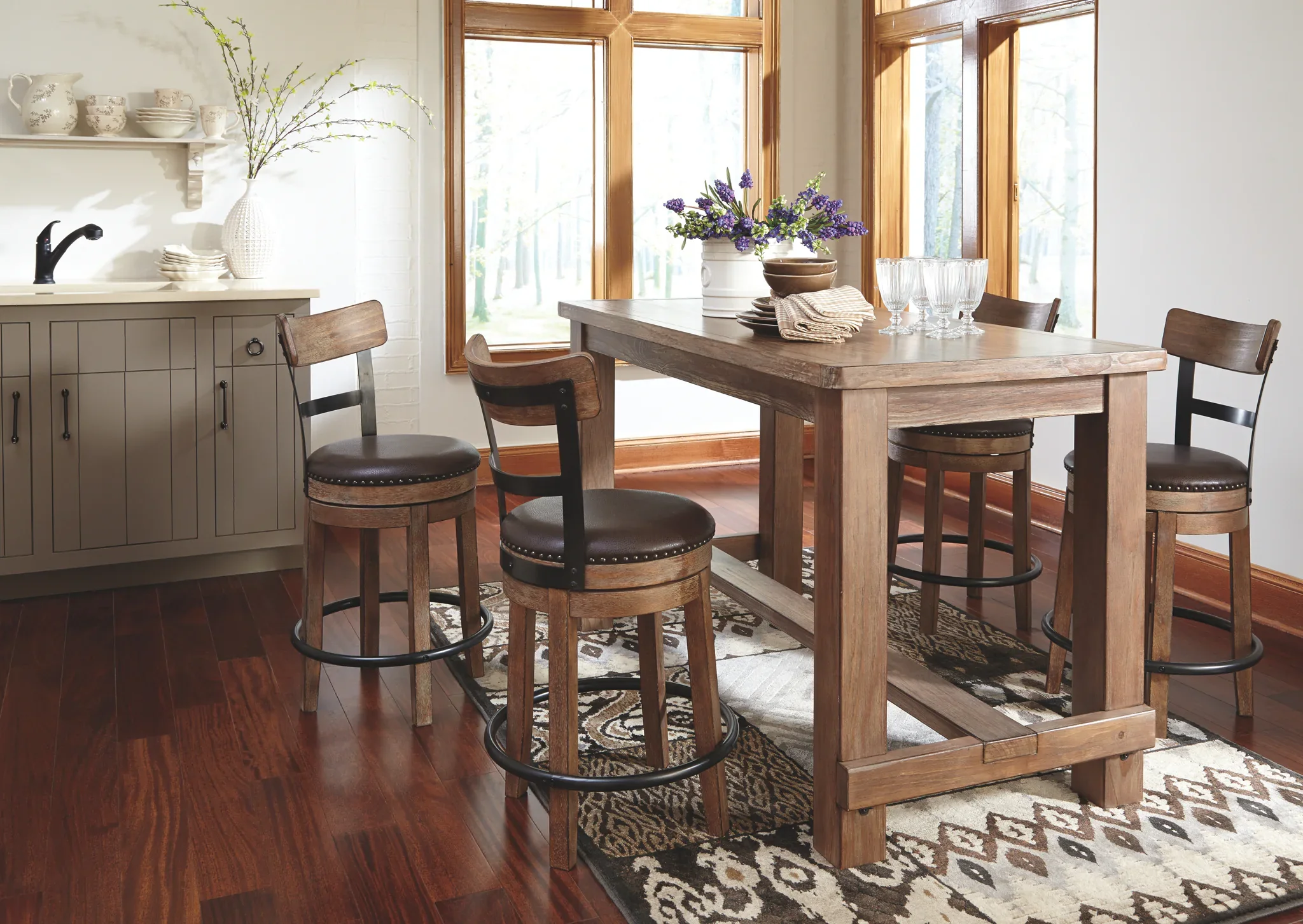 Pinnadel - Light Brown - Uph Swivel Barstool - Image 3