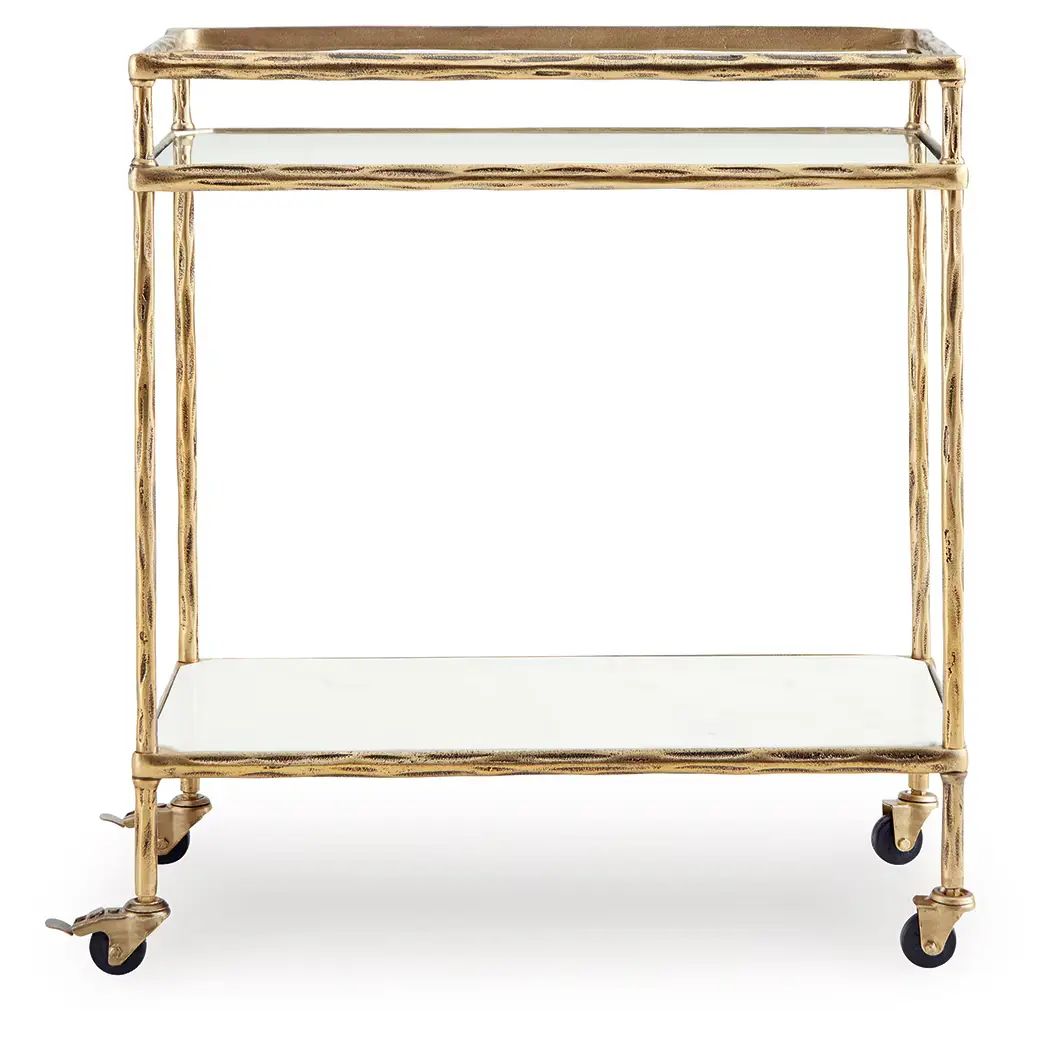 Plattfield - Antique Gold Finish - Bar Cart - Image 3