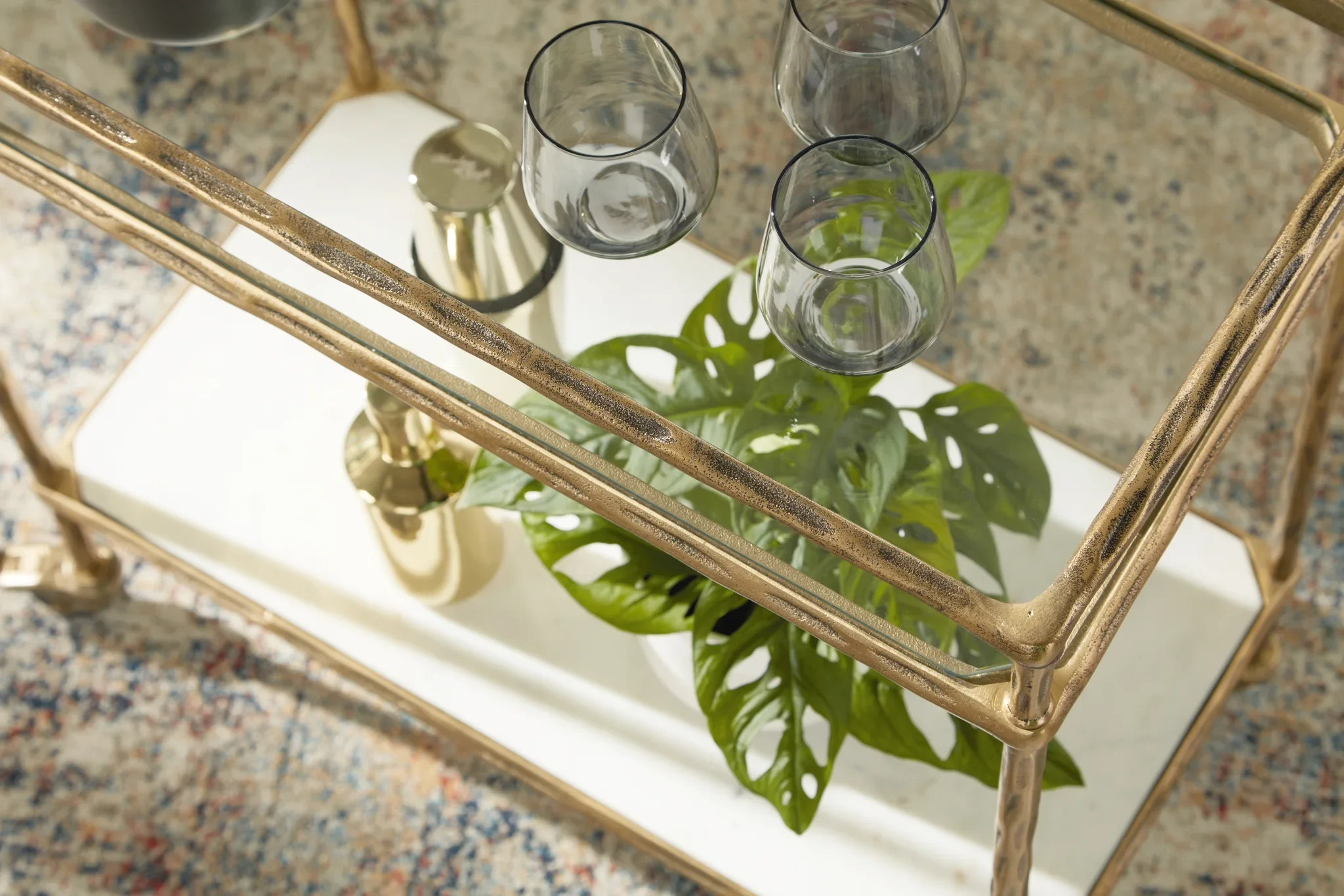 Plattfield - Antique Gold Finish - Bar Cart - Image 5