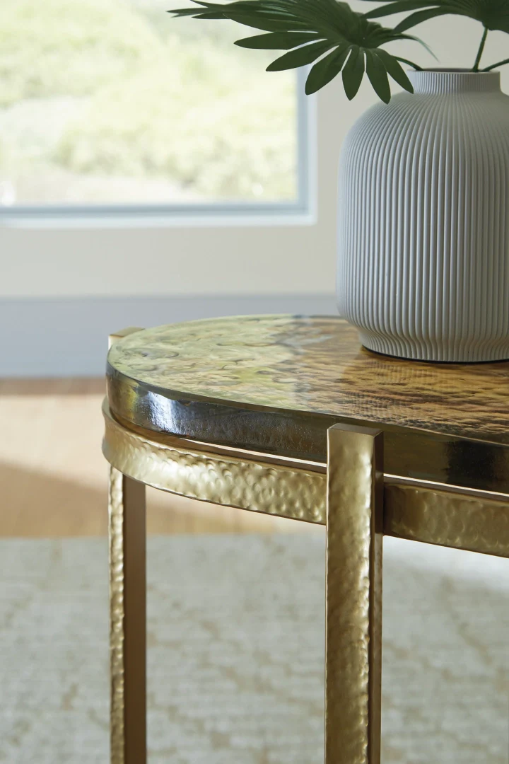 Porterville - Gold Finish - Accent Table - Image 2