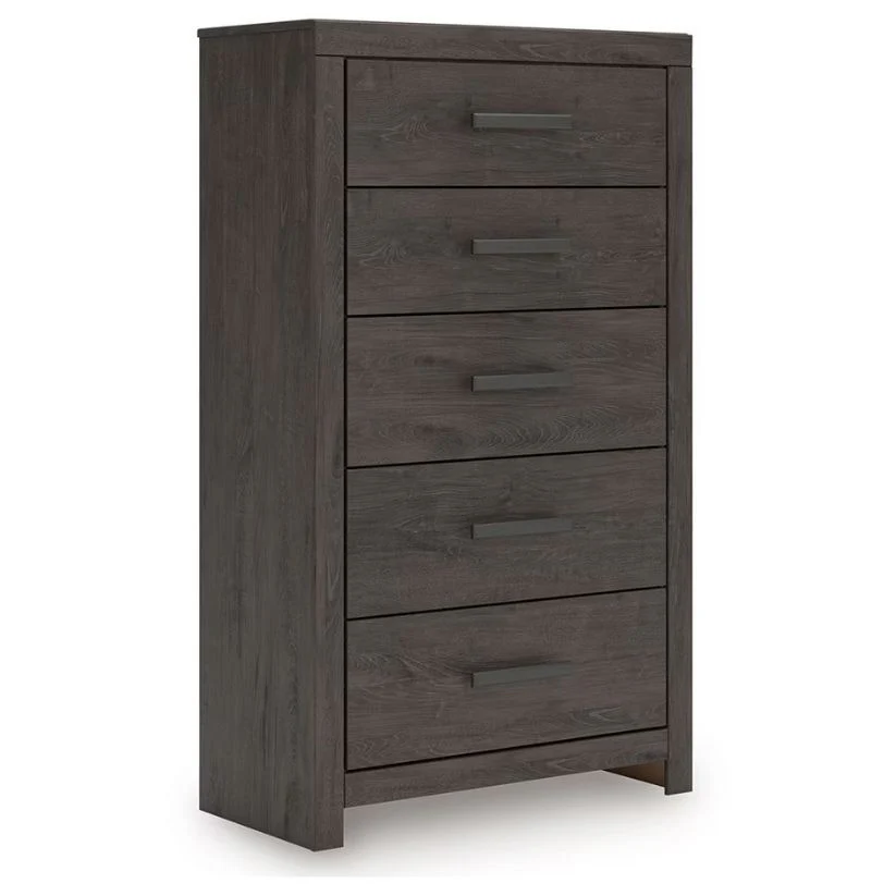 Prendonea - Charcoal - Five Drawer Chest