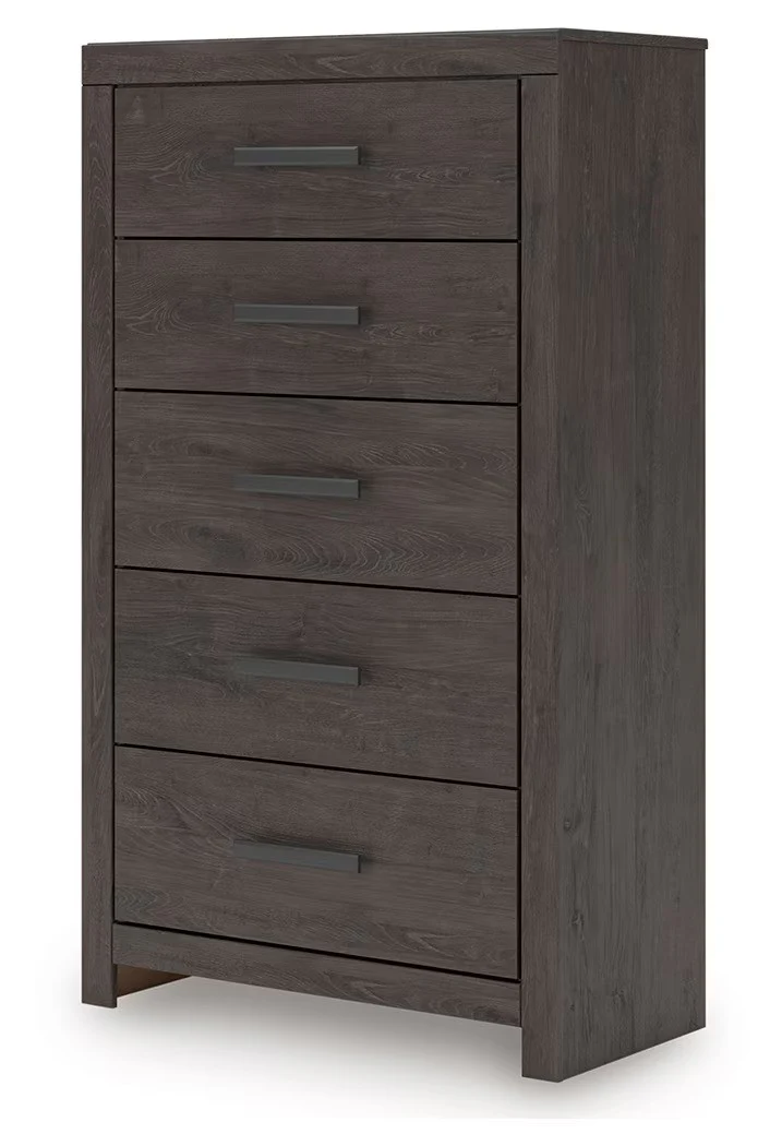 Prendonea - Charcoal - Five Drawer Chest - Image 3