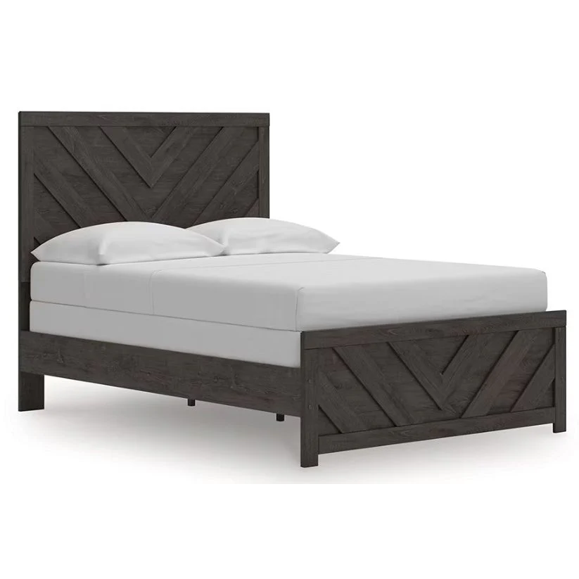 Prendonea - Charcoal - Full Panel Bed