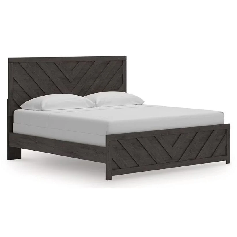 Prendonea - Charcoal - King Panel Bed