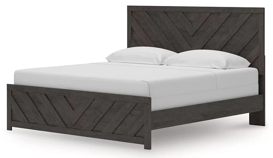 Prendonea - Charcoal - King Panel Bed - Image 3