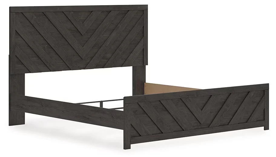 Prendonea - Charcoal - King Panel Bed - Image 4