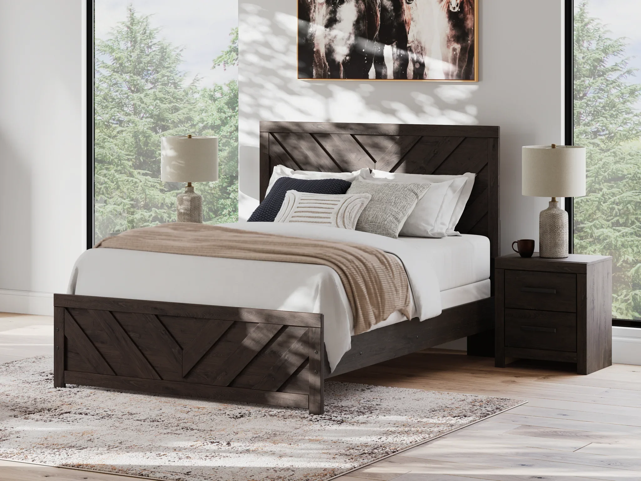 Prendonea - Charcoal - Queen Panel Bed - Image 2