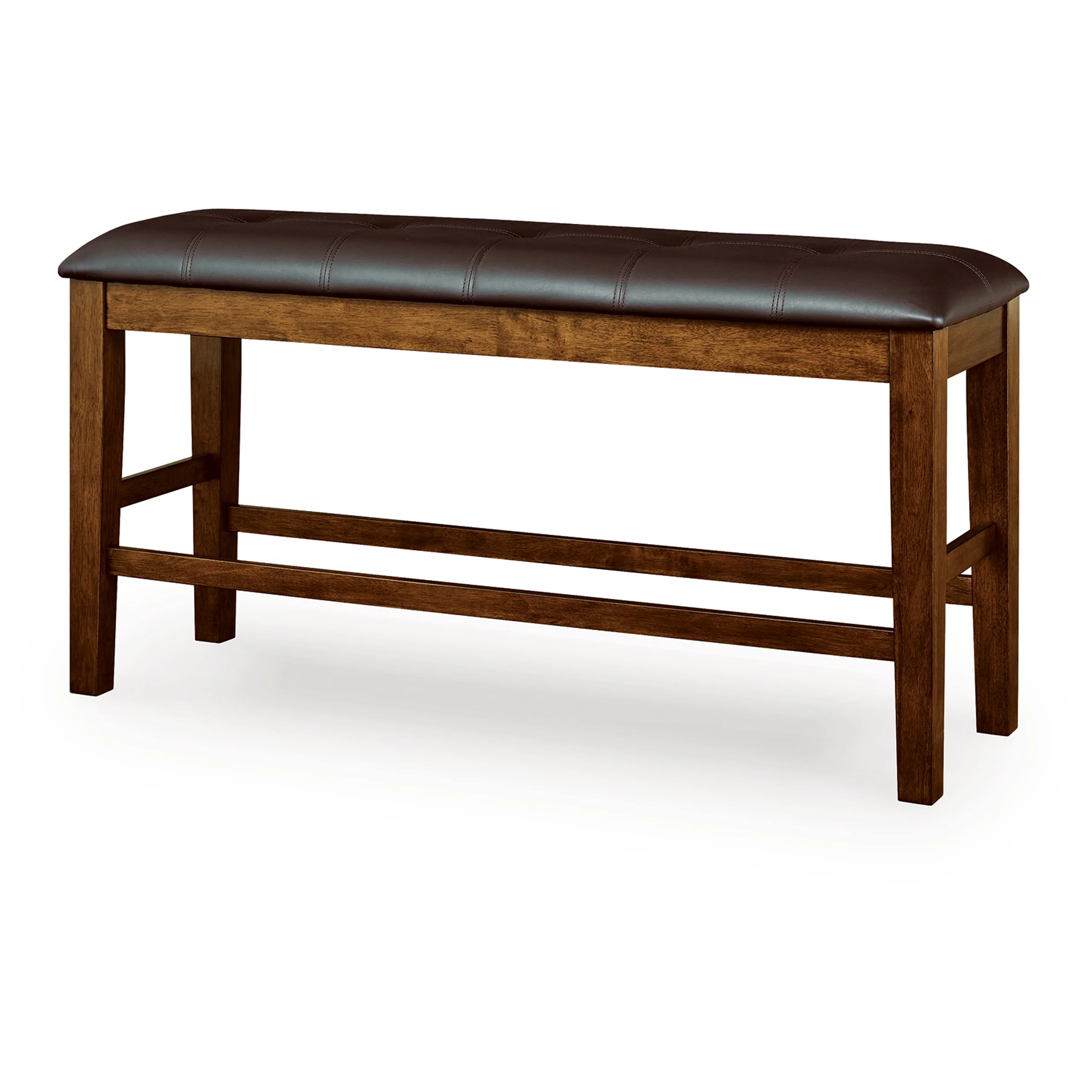 Ralene - Medium Brown - Double Counter Height Upholstered Bench
