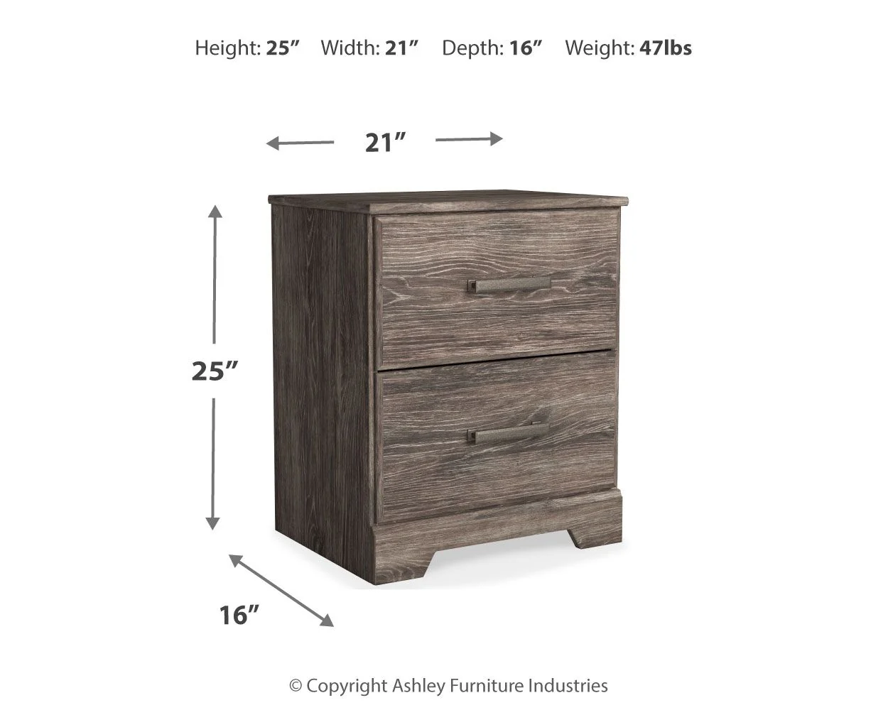 Ralinksi - Gray - Two Drawer Night Stand - Image 4