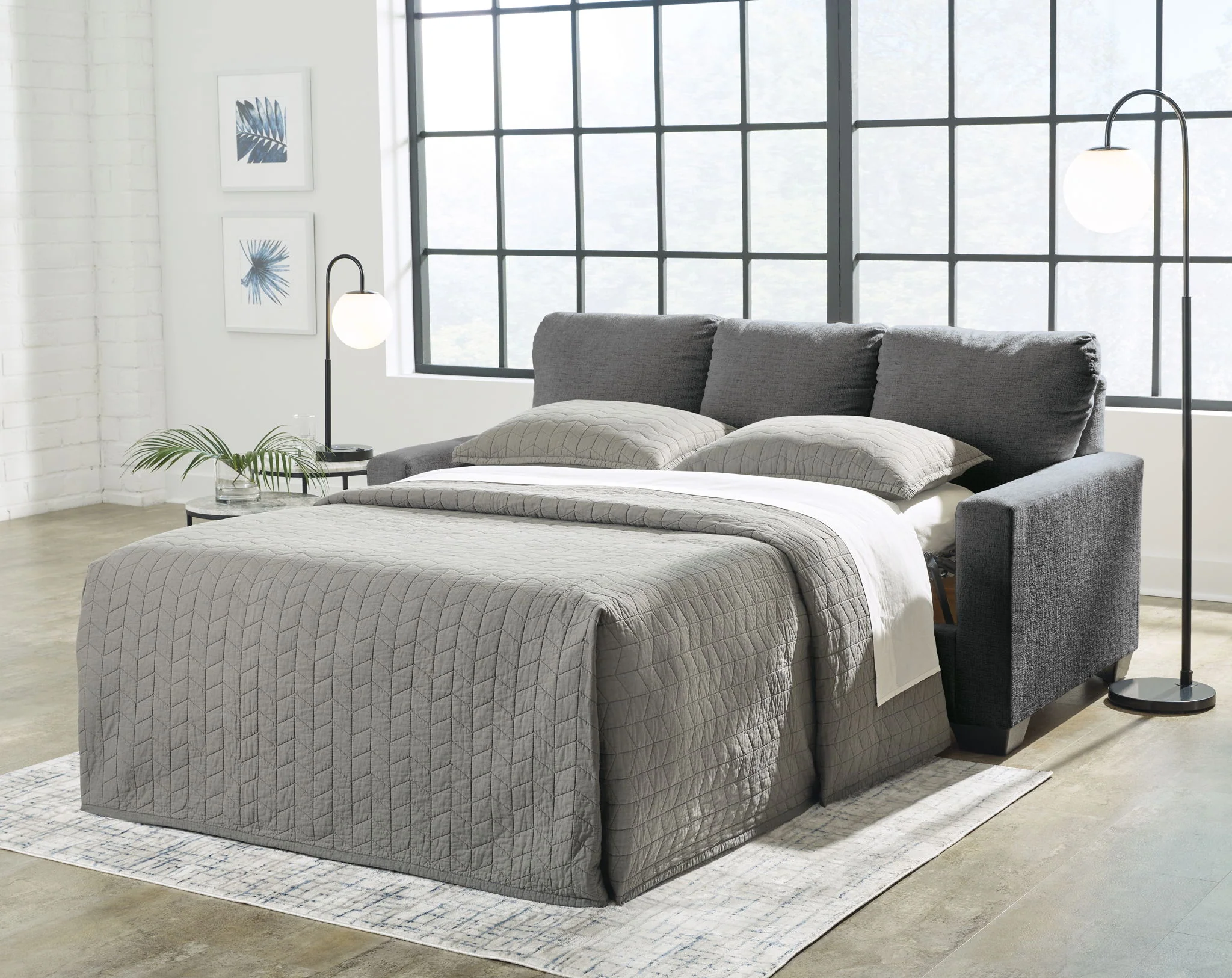 Rannis - Pewter - Full Sofa Sleeper - Fabric - Image 6