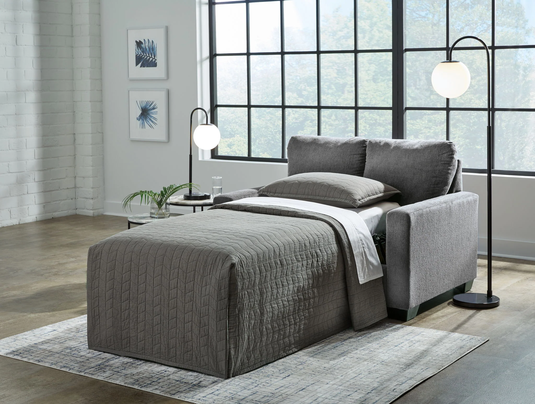 Rannis - Pewter - Twin Sofa Sleeper - Image 7