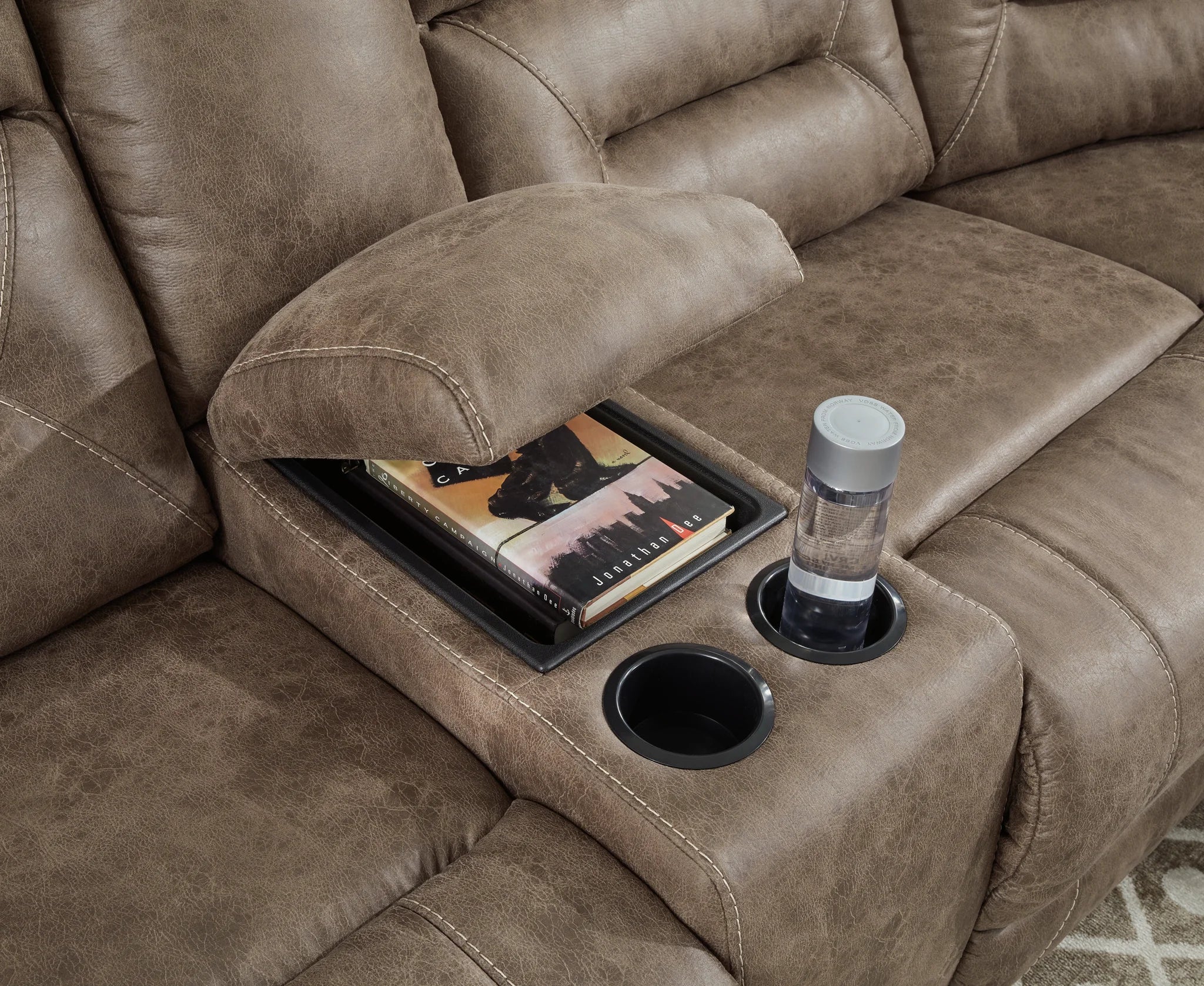 Ravenel - Fossil - 4-Piece Power Reclining Sectional With Laf Power Reclining Loveseat With Console - Image 4