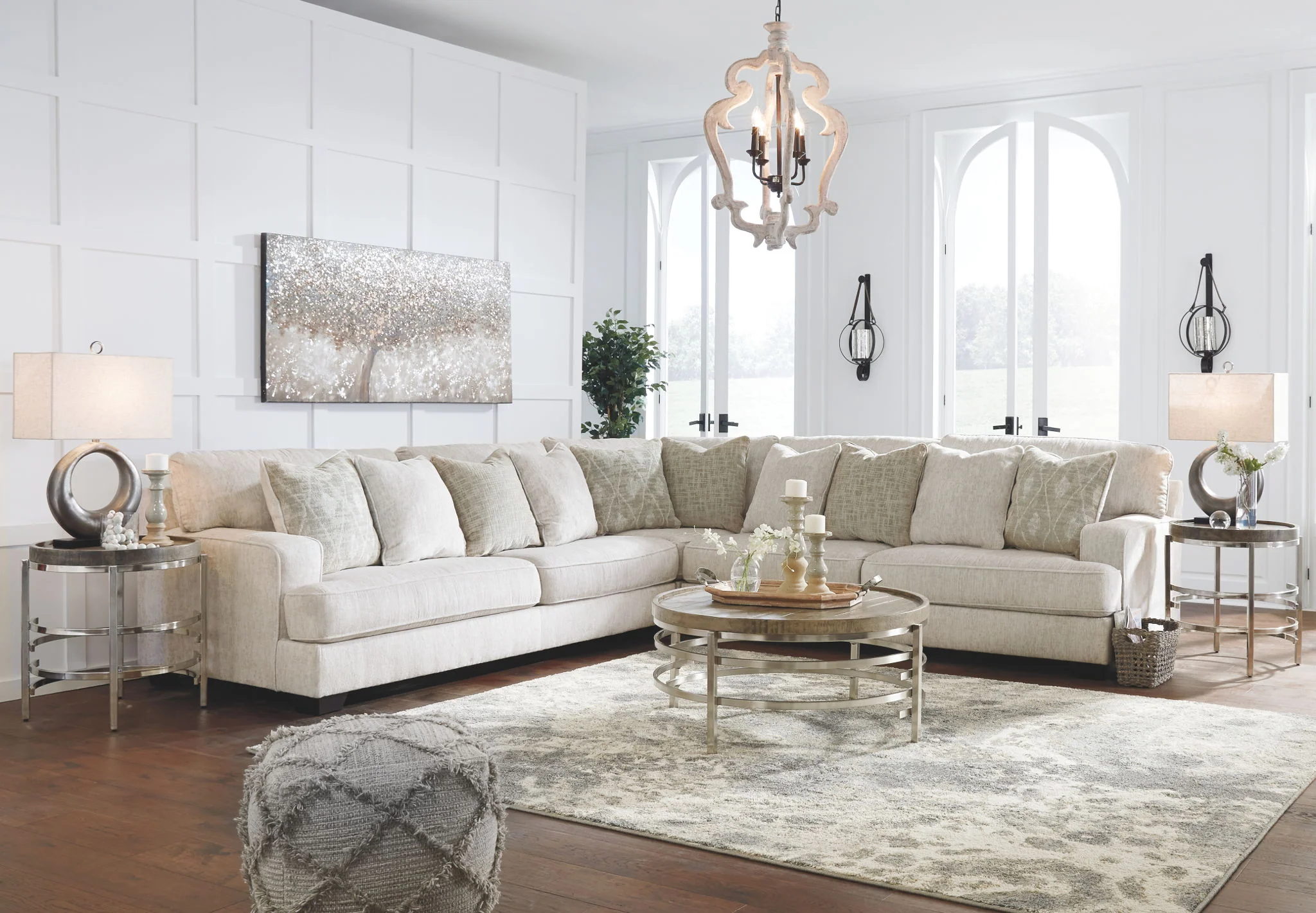 Rawcliffe - Parchment - Left Arm Facing Sofa 3 Pc Sectional - Image 3