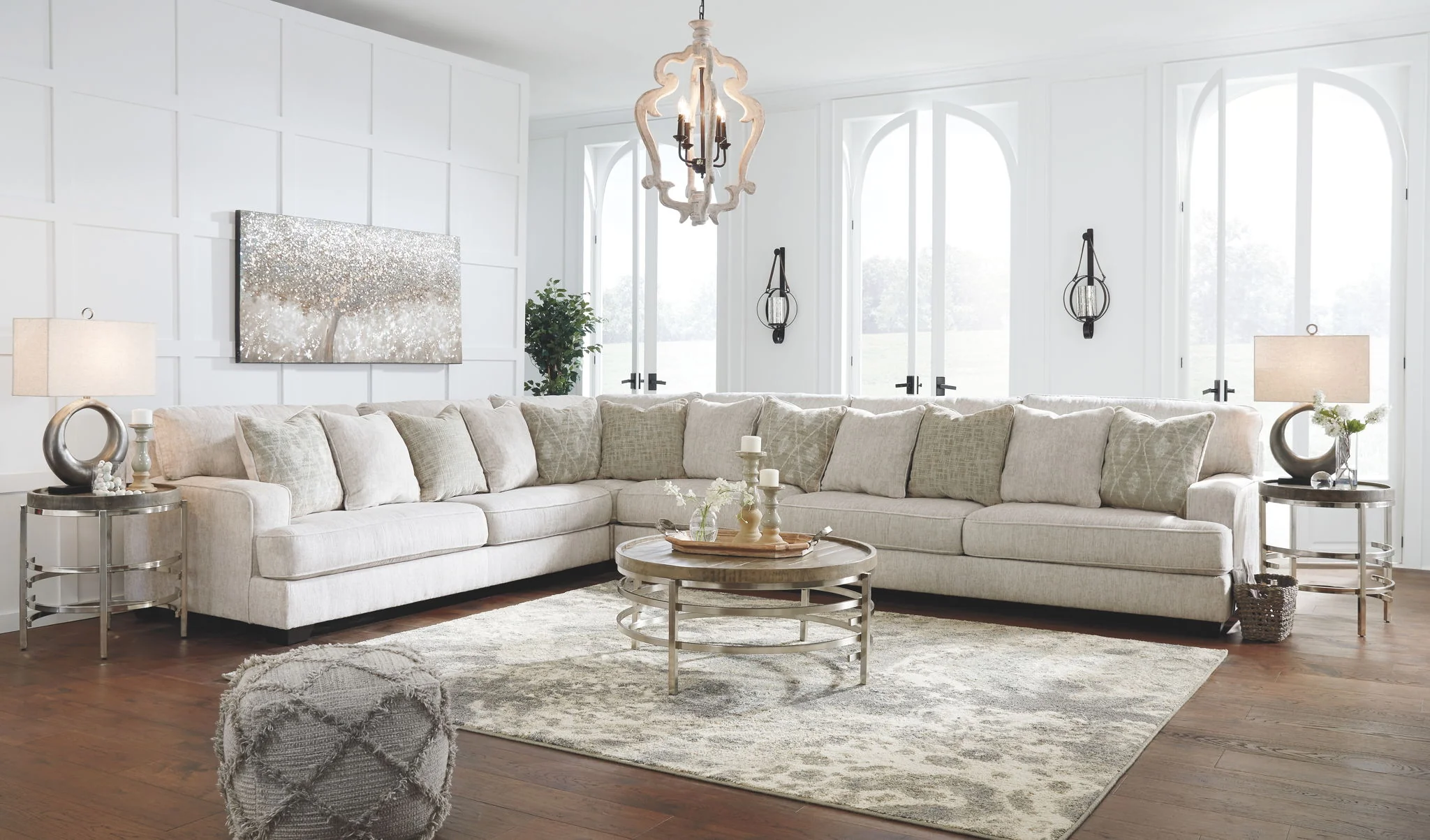 Rawcliffe - Parchment - Left Arm Facing Sofa 4 Pc Sectional - Image 3