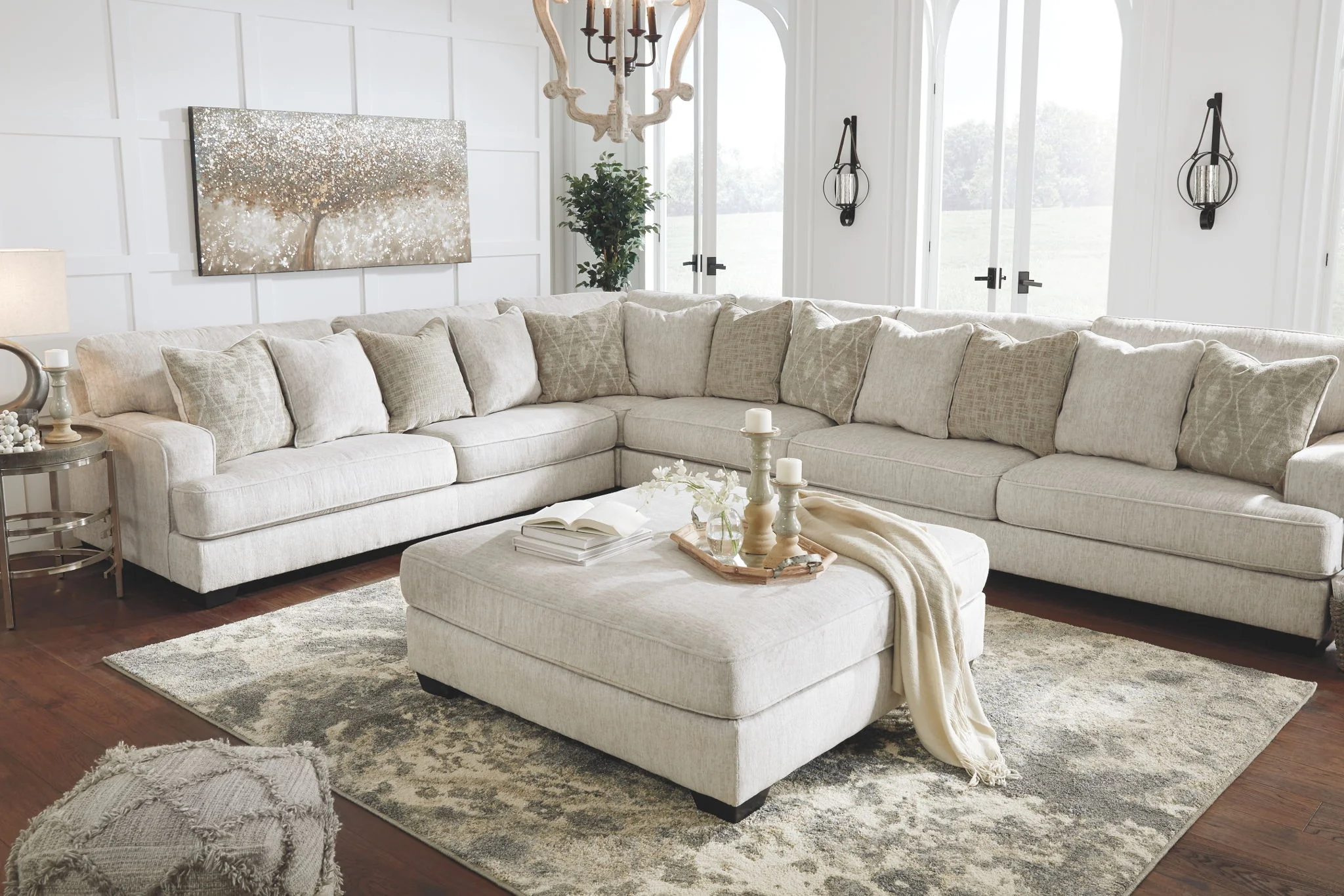 Rawcliffe - Parchment - Oversized Accent Ottoman - Image 3