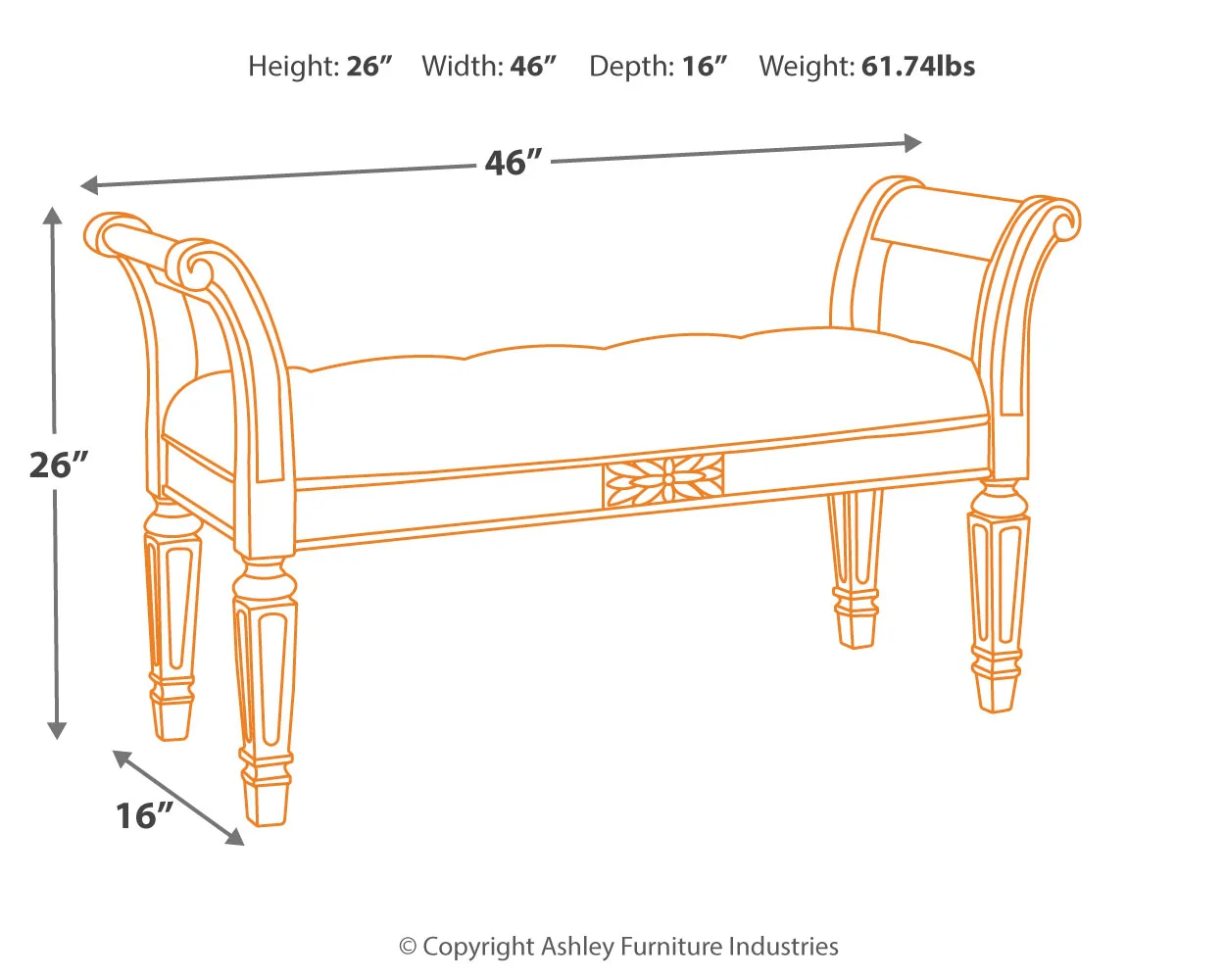 Realyn - Antique White - Accent Bench - Image 4