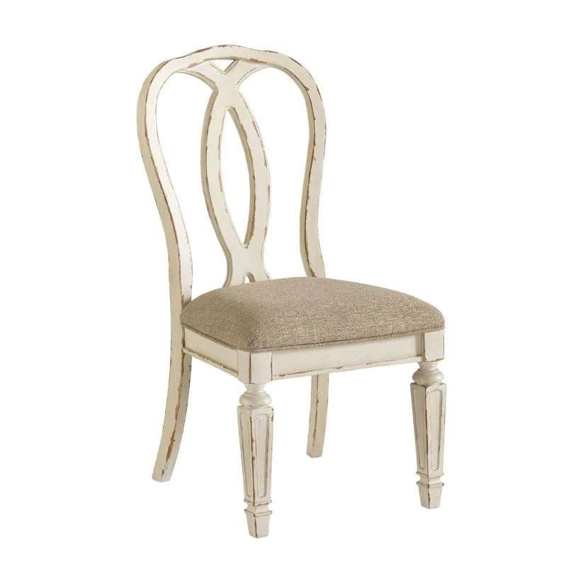 Realyn - Chipped White - Dining Uph Side Chair (Set of 2) - Ribbonback