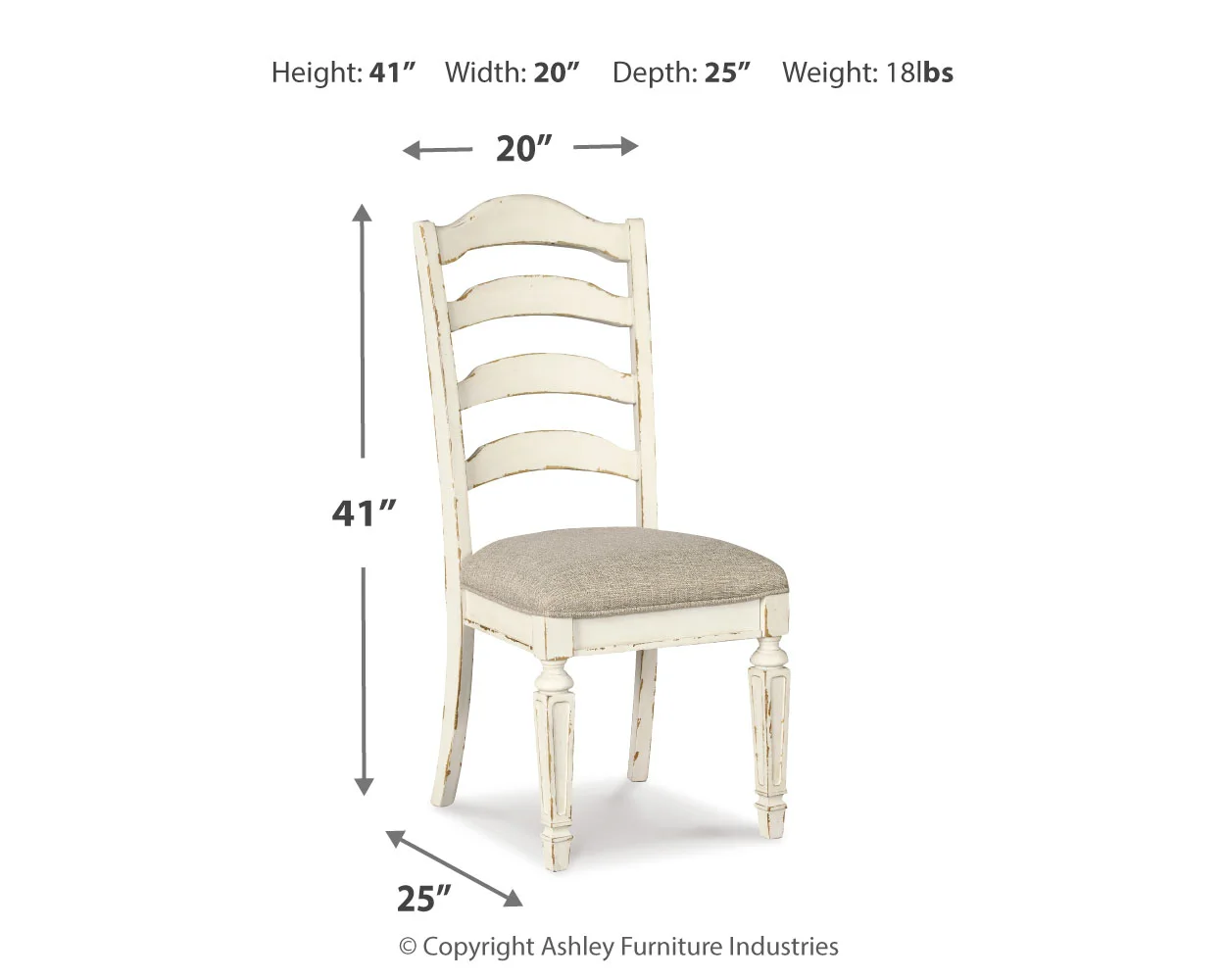 Realyn - Chipped White - Dining Uph Side Chair (Set of 2) - Ladderback - Image 4