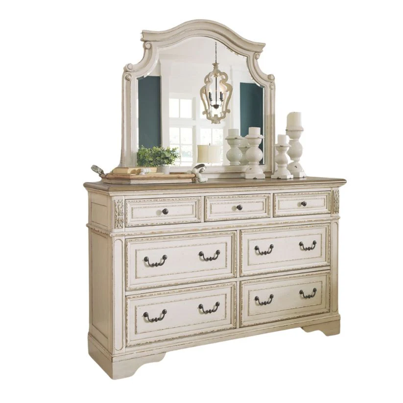Realyn - Two-tone - Dresser, Mirror - 7-drawer