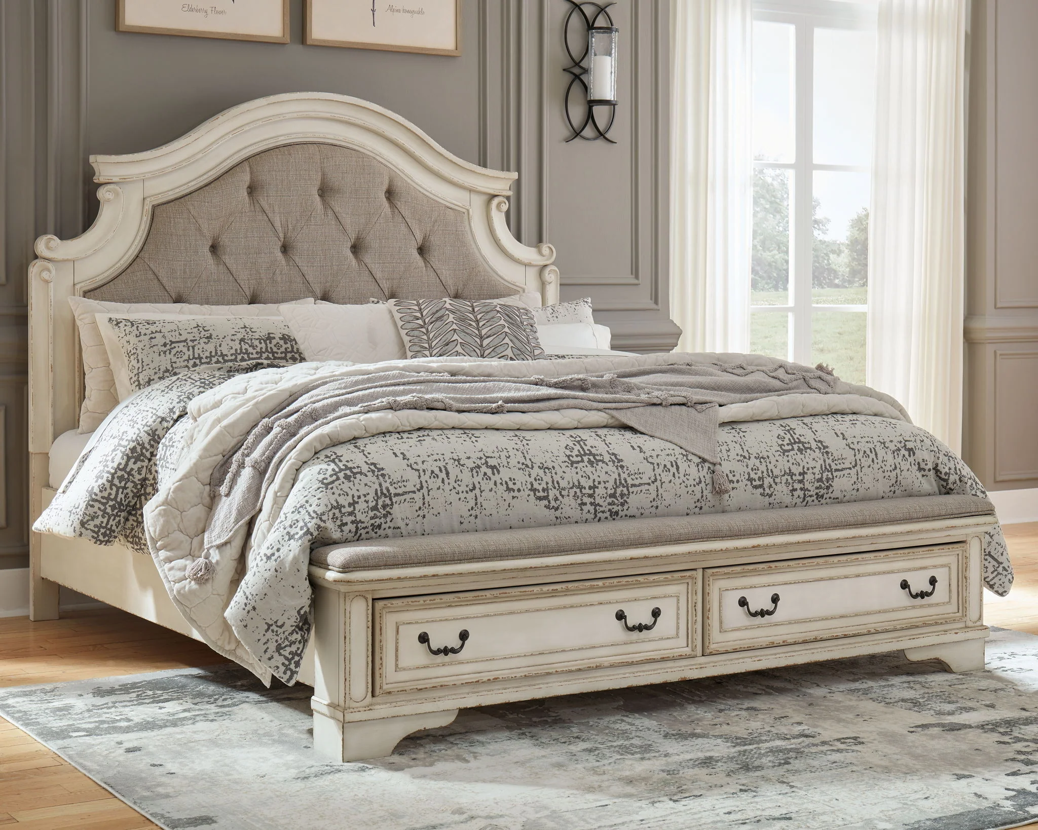 Realyn - Two-tone - King Upholstered Bed - Image 2