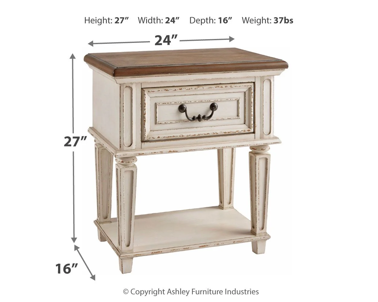 Realyn - Chipped White - One Drawer Night Stand - Image 3