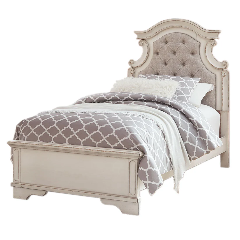 Realyn - Chipped White - Twin Upholstered Panel Bed