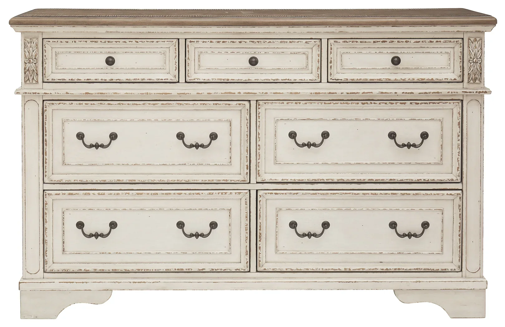 Realyn - White / Brown / Beige - Dresser - 7-drawer - Image 2