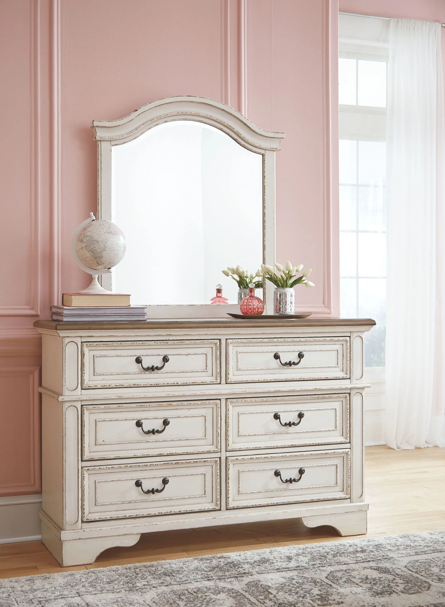 Realyn - Two-tone - Dresser, Mirror - 6-drawer - Image 2