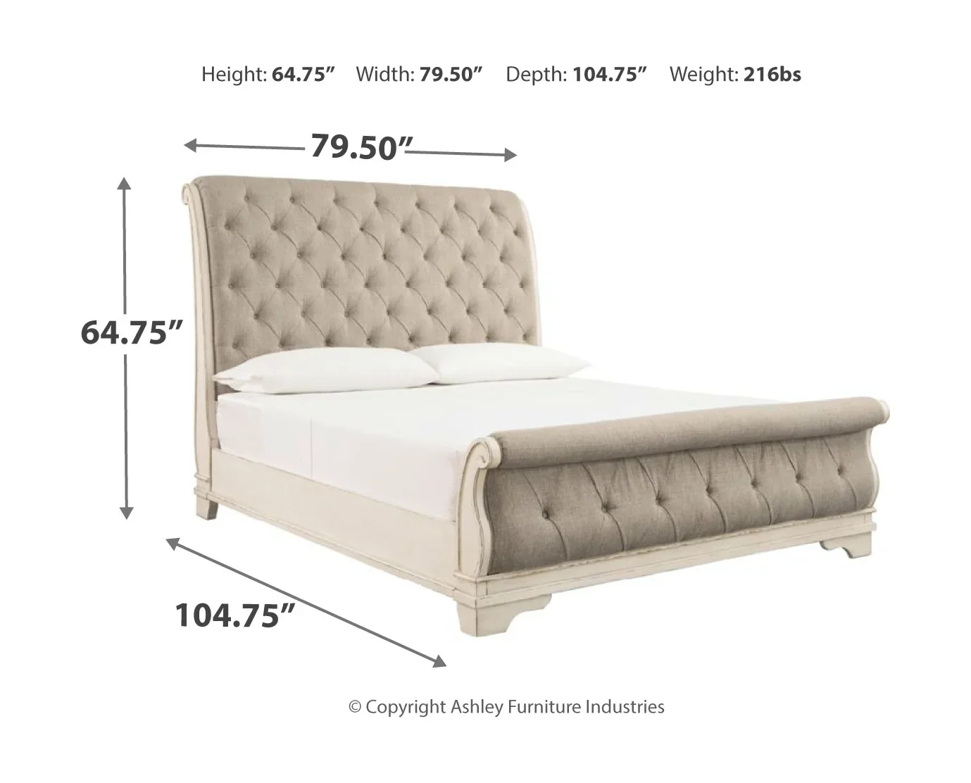 Realyn - Two-tone - King Upholstered Sleigh Bed - Image 5
