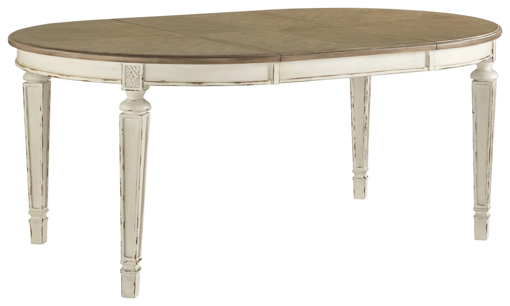 Realyn - White - 7 Pc. - Oval Extension Table, 6 Ladderback Side Chairs - Image 2