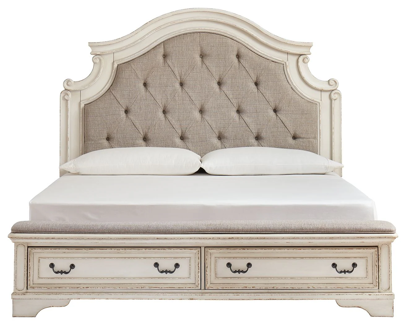 Realyn - White / Brown / Beige - California King Upholstered Bed - Image 4