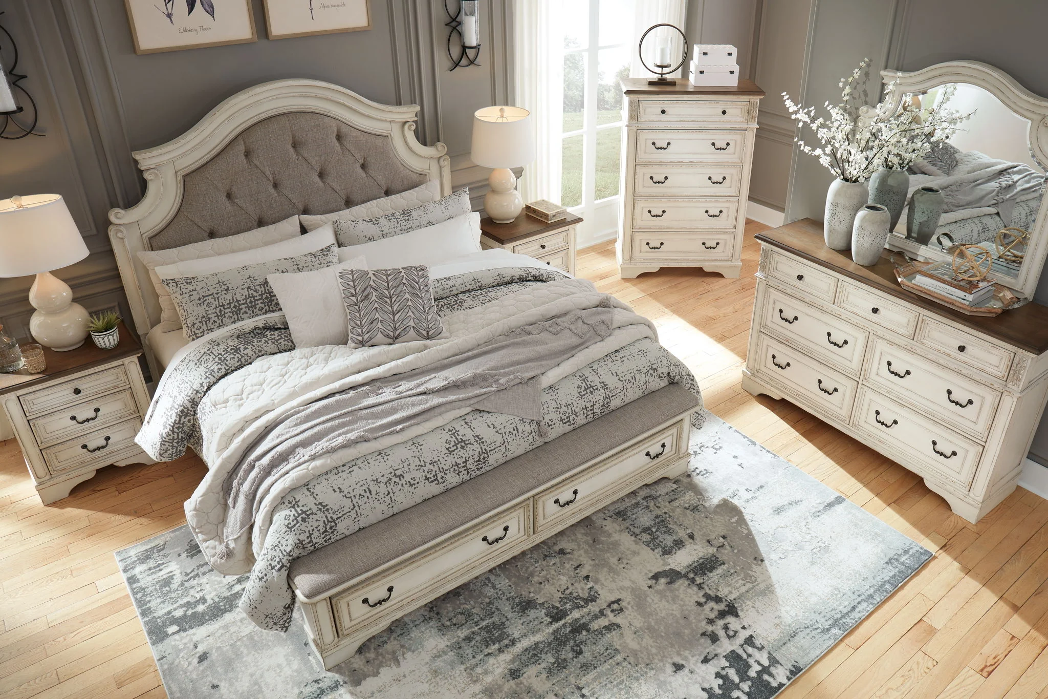 Realyn - White / Brown / Beige - California King Upholstered Bed - Image 6