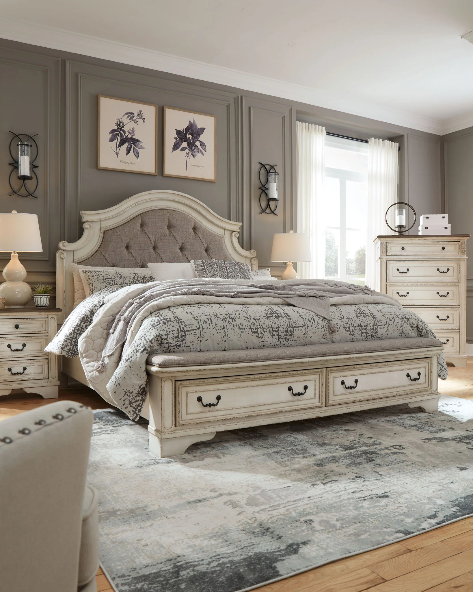 Realyn - White / Brown / Beige - California King Upholstered Bed - Image 7