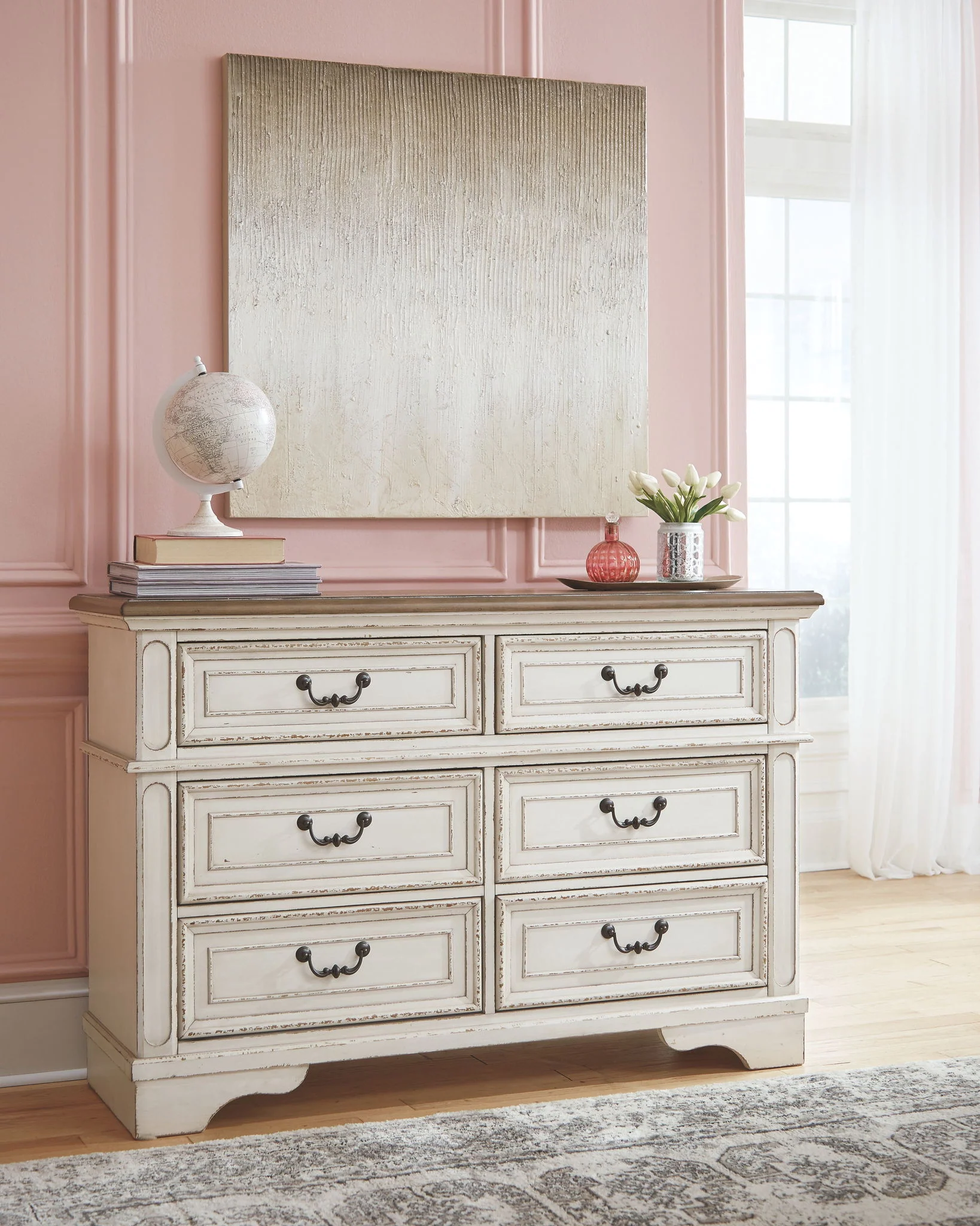 Realyn - White / Brown / Beige - Dresser - 6-drawer - Image 2