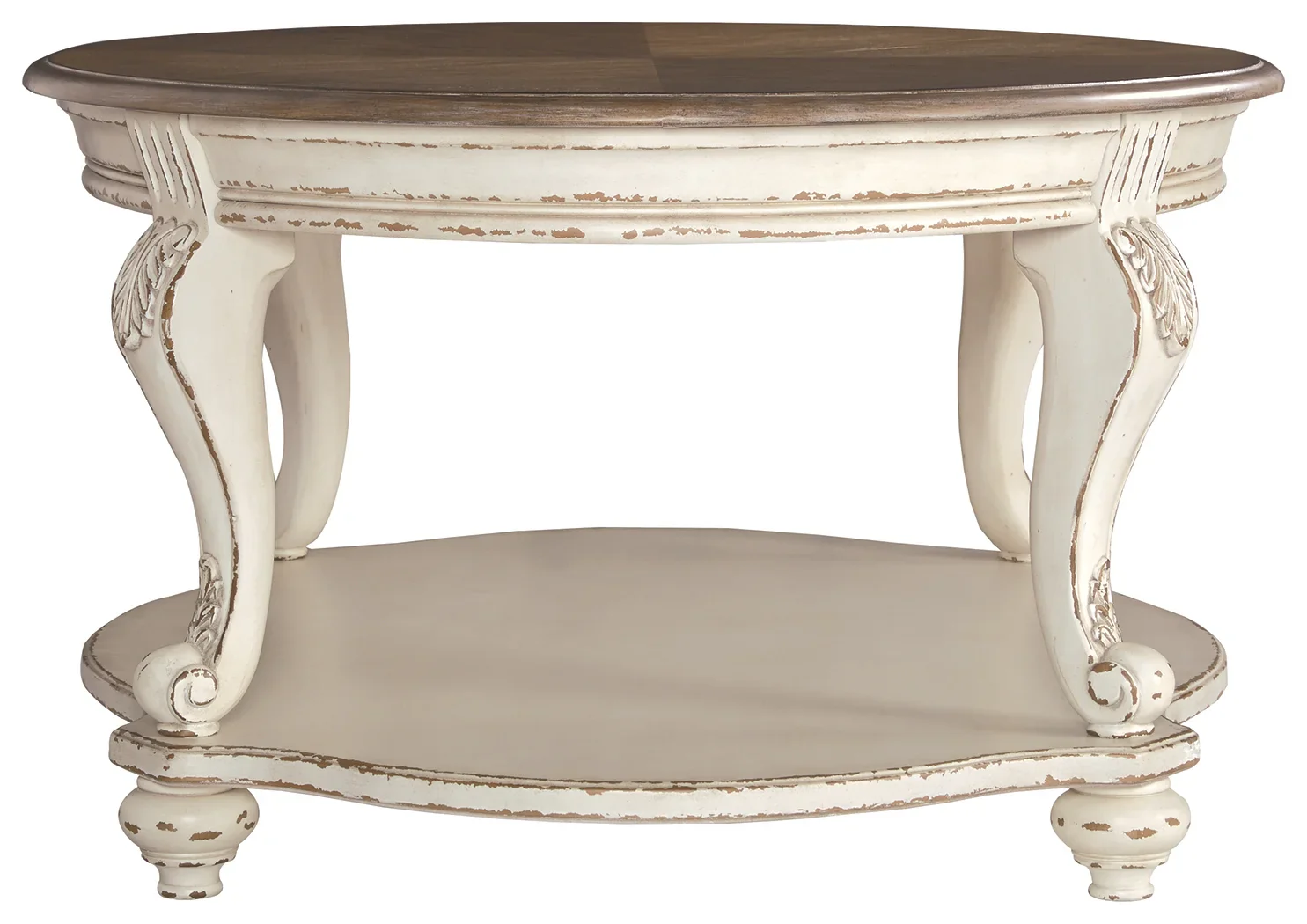 Realyn - White / Brown - Oval Cocktail Table - Image 3