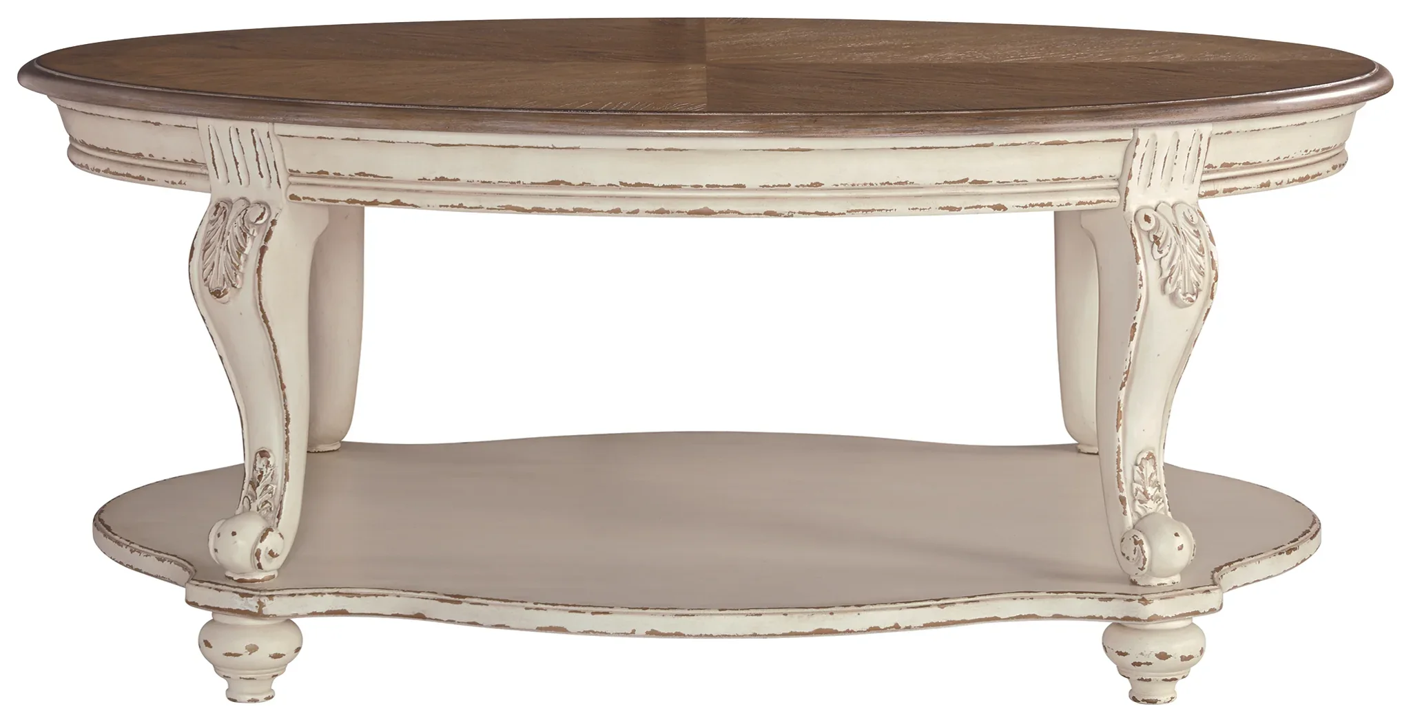 Realyn - White / Brown - Oval Cocktail Table - Image 5