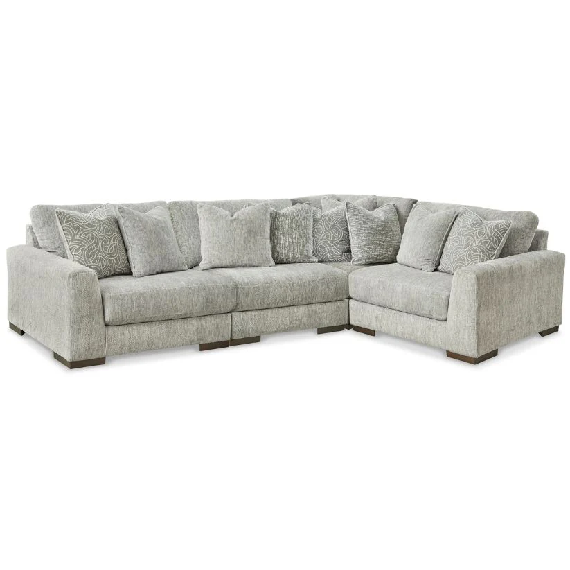 Regent Park - Pewter - 4-Piece Sectional