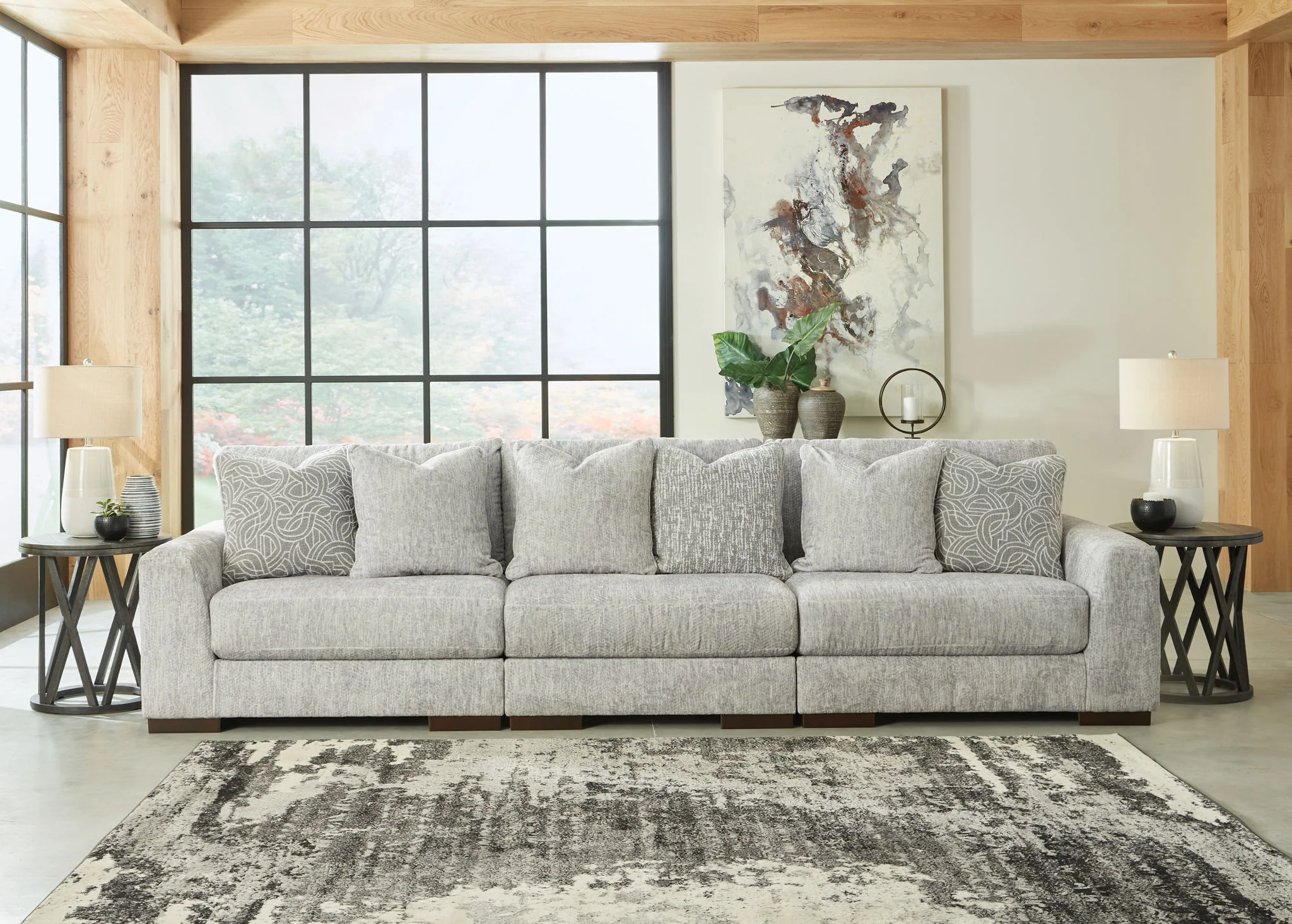 Regent Park - Pewter - Sofa 3 Pc Sectional - Image 2