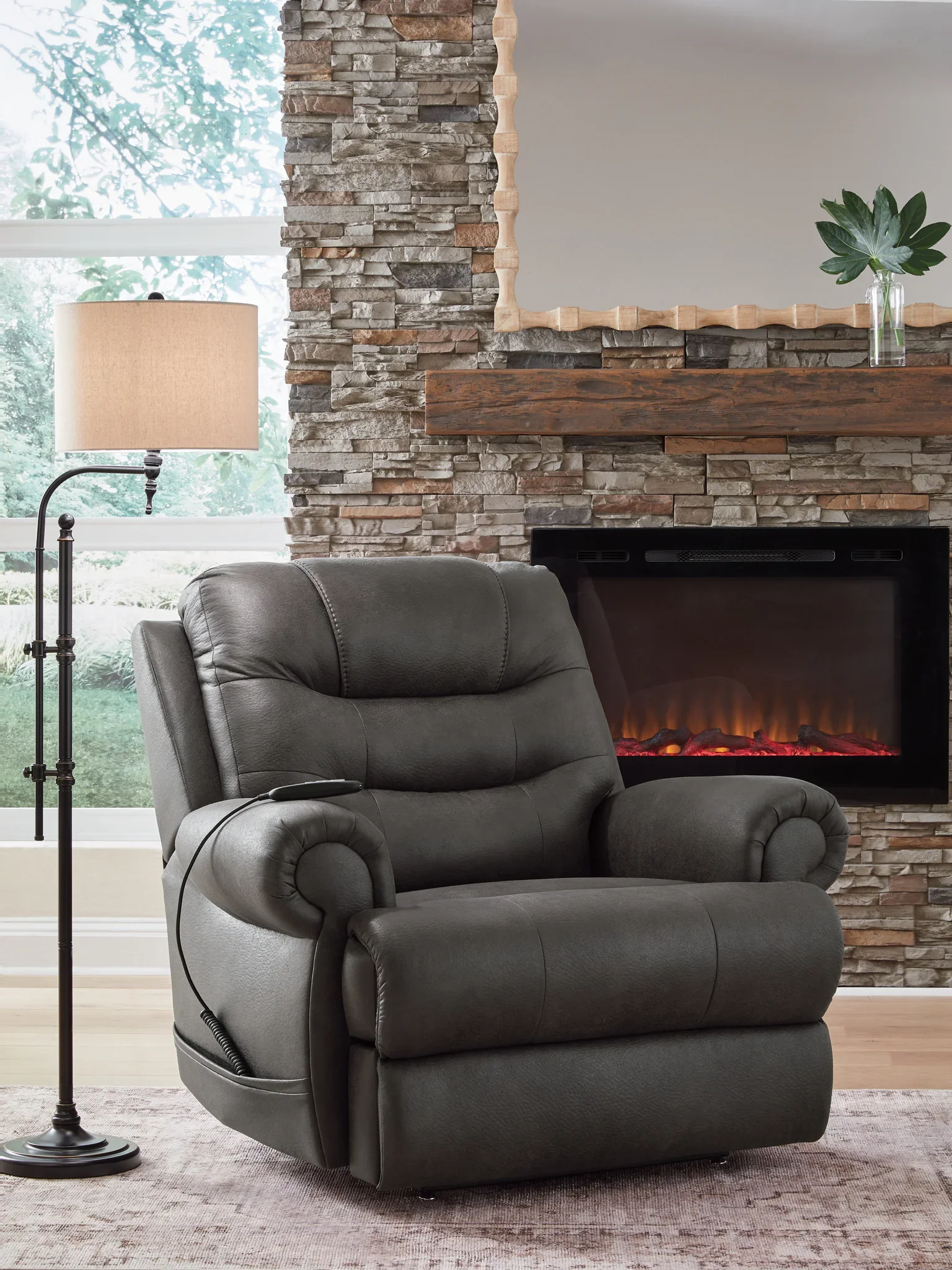 Revived and Restored - Power Lift Recliner - Granite - Image 2