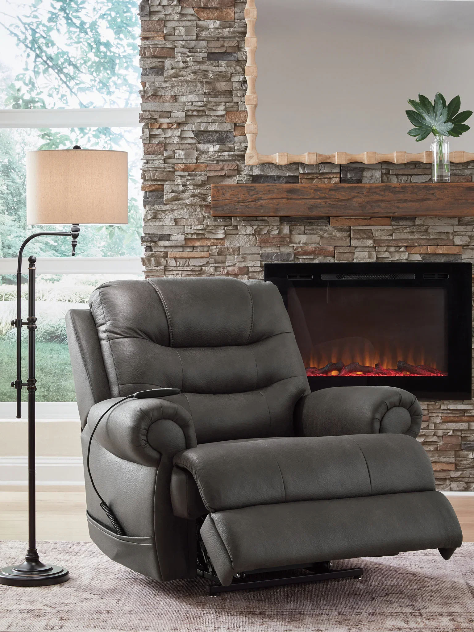 Revived and Restored - Power Lift Recliner - Granite - Image 8