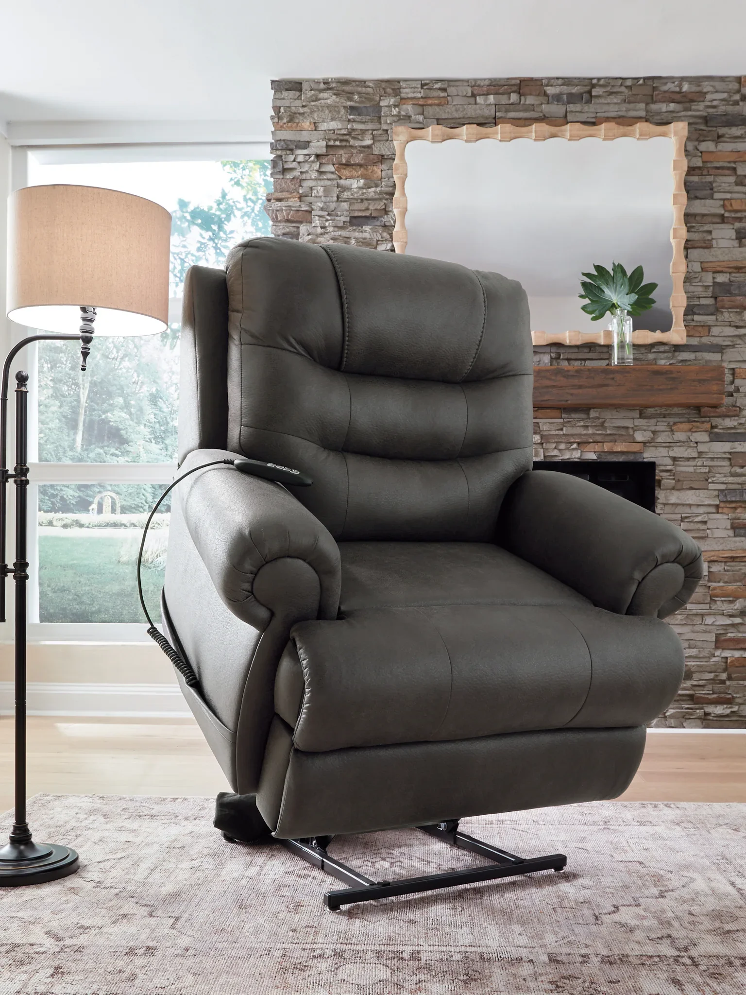 Revived and Restored - Power Lift Recliner - Granite - Image 9