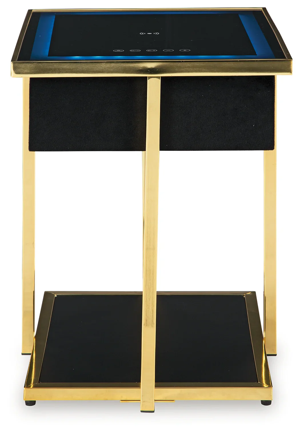 Rexwell - Black / Gold Finish - Accent Table With Speaker - Image 3